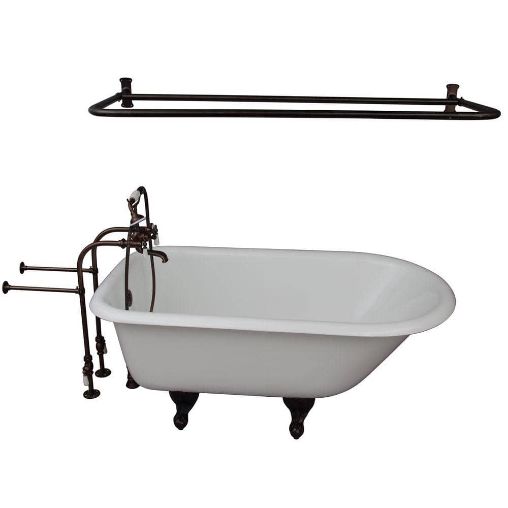 Antonio 55.5" White Cast Iron Clawfoot Soaking Tub