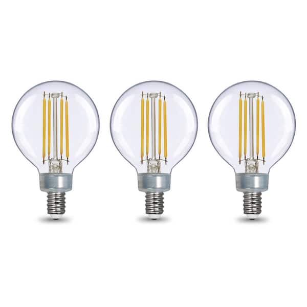 EcoSmart 40-Watt Equivalent G16.5 Dimmable ENERGY STAR CEC Filament LED  Light Bulb Daylight (3-Pack) G16.5C5E12950Z - The Home Depot