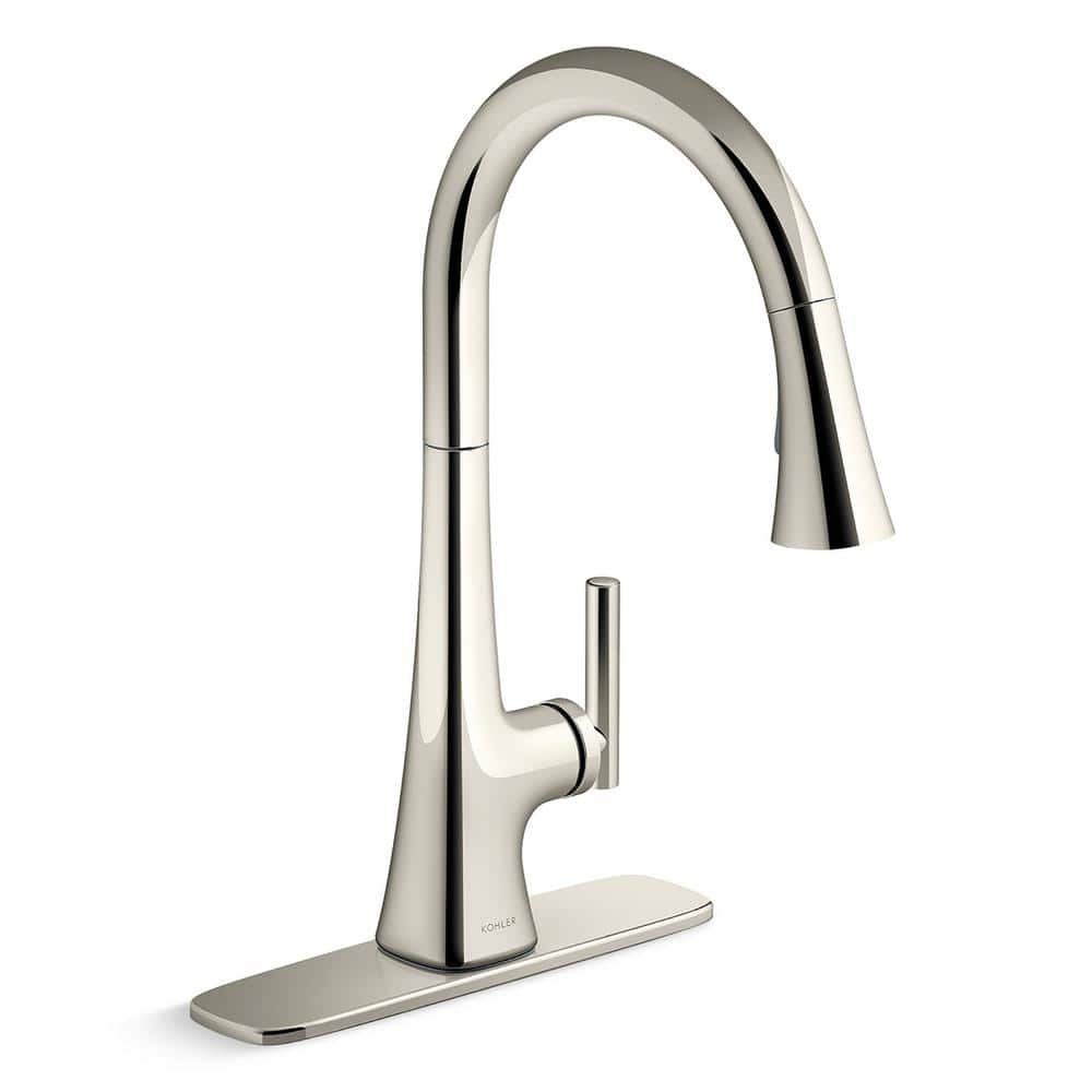 KOHLER Conti Single Handle Pull Down Sprayer Kitchen Faucet in Vibrant ...