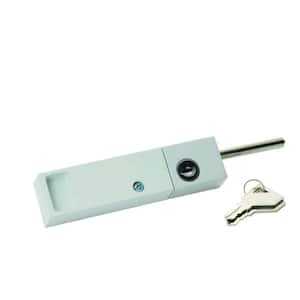 White Keyed Patio Door Lock with Rotating Bolt