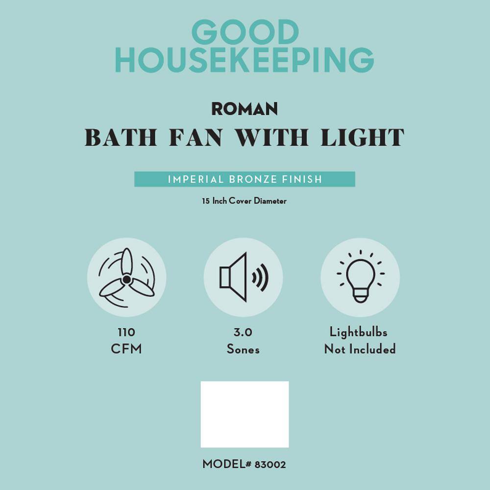Imperial Bronze Decorative Ceiling Mount Ventilation Fan with Light