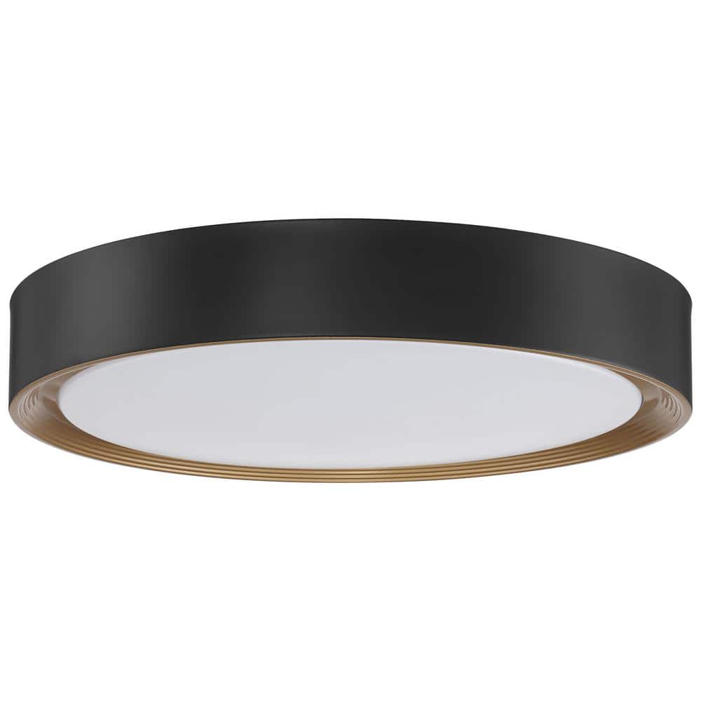 Matte Black Slim LED Flush Mount Indoor/Outdoor Drum Light