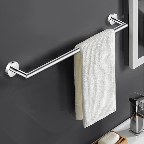 5-Piece Bath Hardware Set with Towel Bar Towel Hook Toilet Paper Holder in Polished Chrome