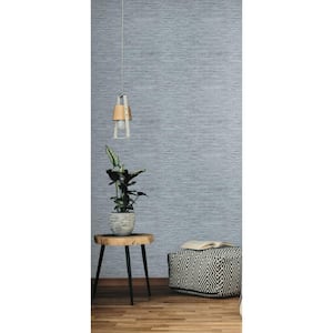 Grasscloth Blue and Grey Vinyl Peel and Stick Wallpaper Roll (Covers 28.18 sq. ft.)