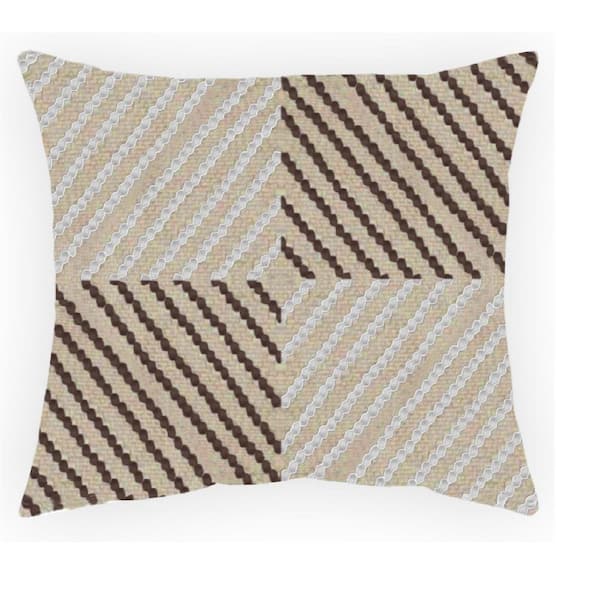 Unbranded 18 in. x 18 in. Woven Outdoor Multi-Recyled Polyester Throw Pillow