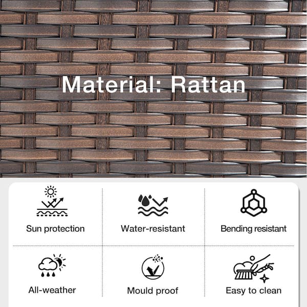 Wicker Outdoor Patio Lounge Chair with Navy Blue Cushions (2-Pack)