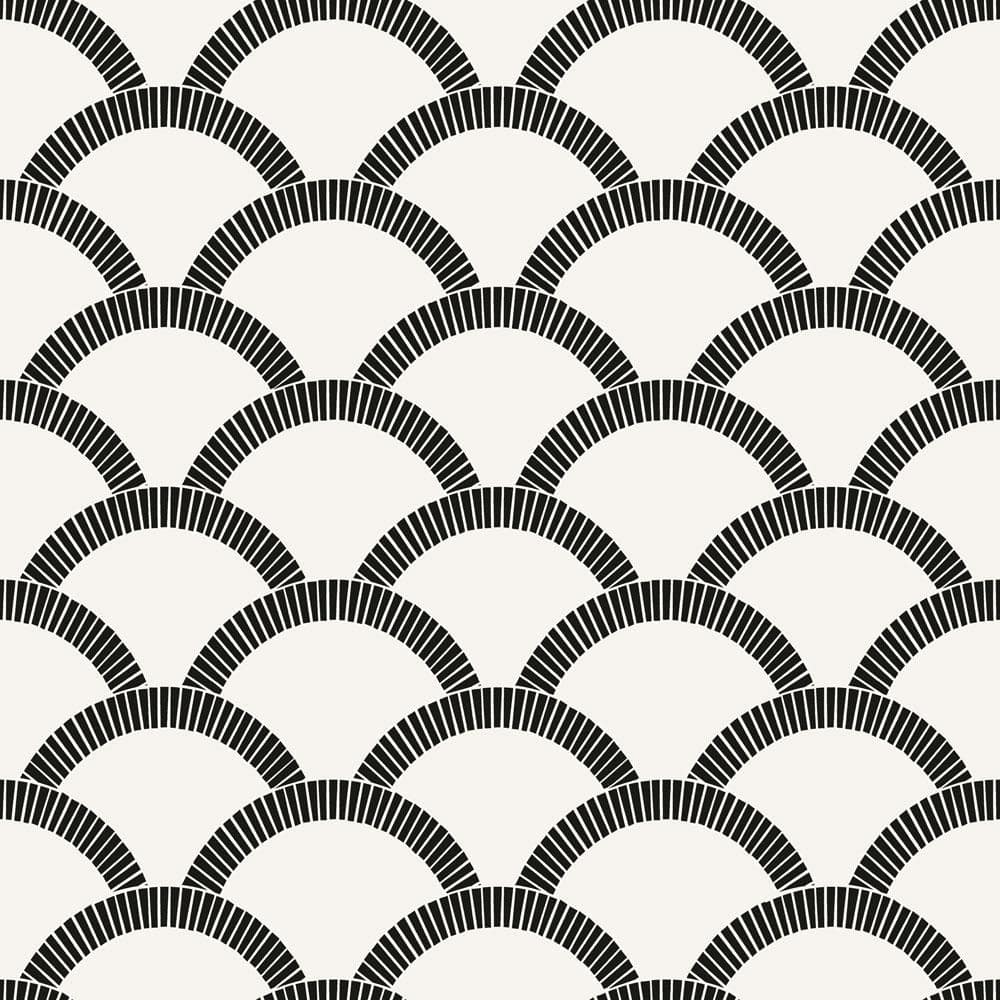 Mosaic Scallop Black Peel and Stick Wallpaper Sample price history on PriceWatchPro