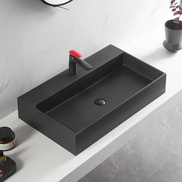 SereneDrains Stainless Steel Rectangle Rectangular Bathroom Shower Shelf - Square - 24 inch - Matte Black