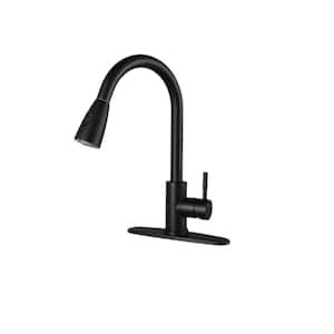 Single Handle Pull Down Sprayer Kitchen Sink Faucet in Black