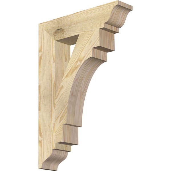 Ekena Millwork 4 in. x 26 in. x 18 in. Douglas Fir Merced Traditional Rough Sawn Bracket