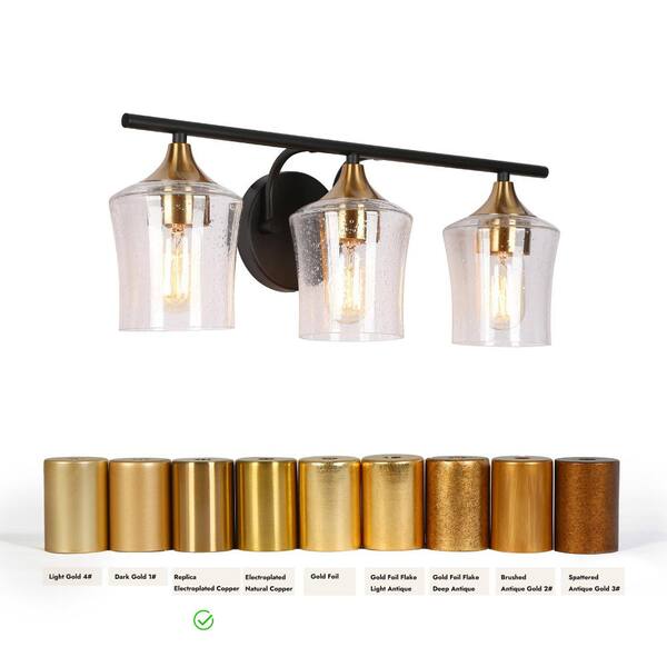 Zevni 20.5 in. Modern 3-Light Black Bathroom Vanity Lights
