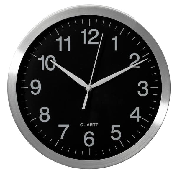 CLOCKSWISE 10 in. Round Quartz Wall Clock Non-Ticking Battery