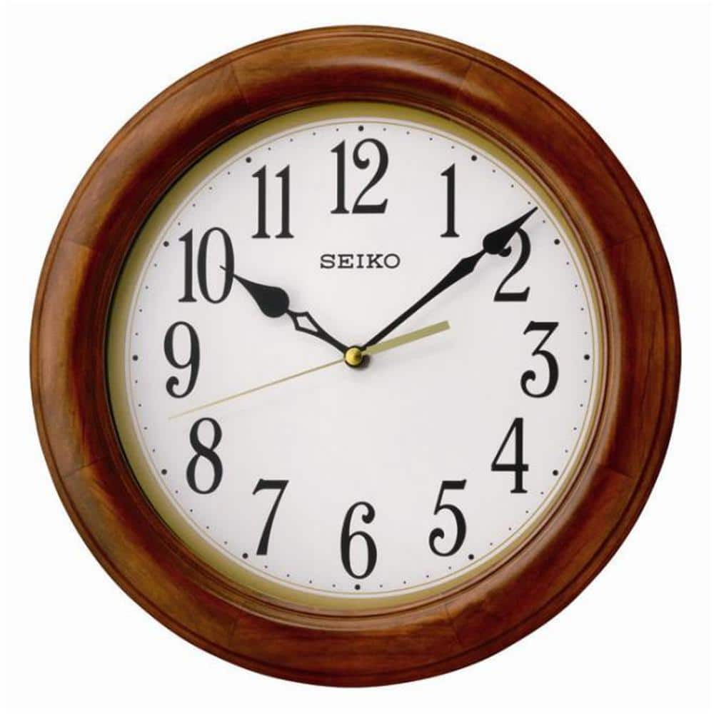 Seiko Wood Frame 11.5 in. Wall Clock, Brown Wood -  QXA522BLH
