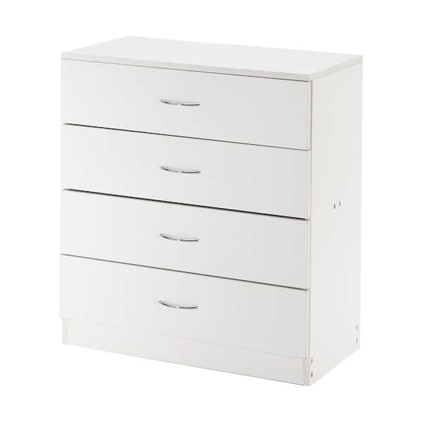4-Drawers White Simple Chest of Drawers 26 in. W x 28.7 in. H