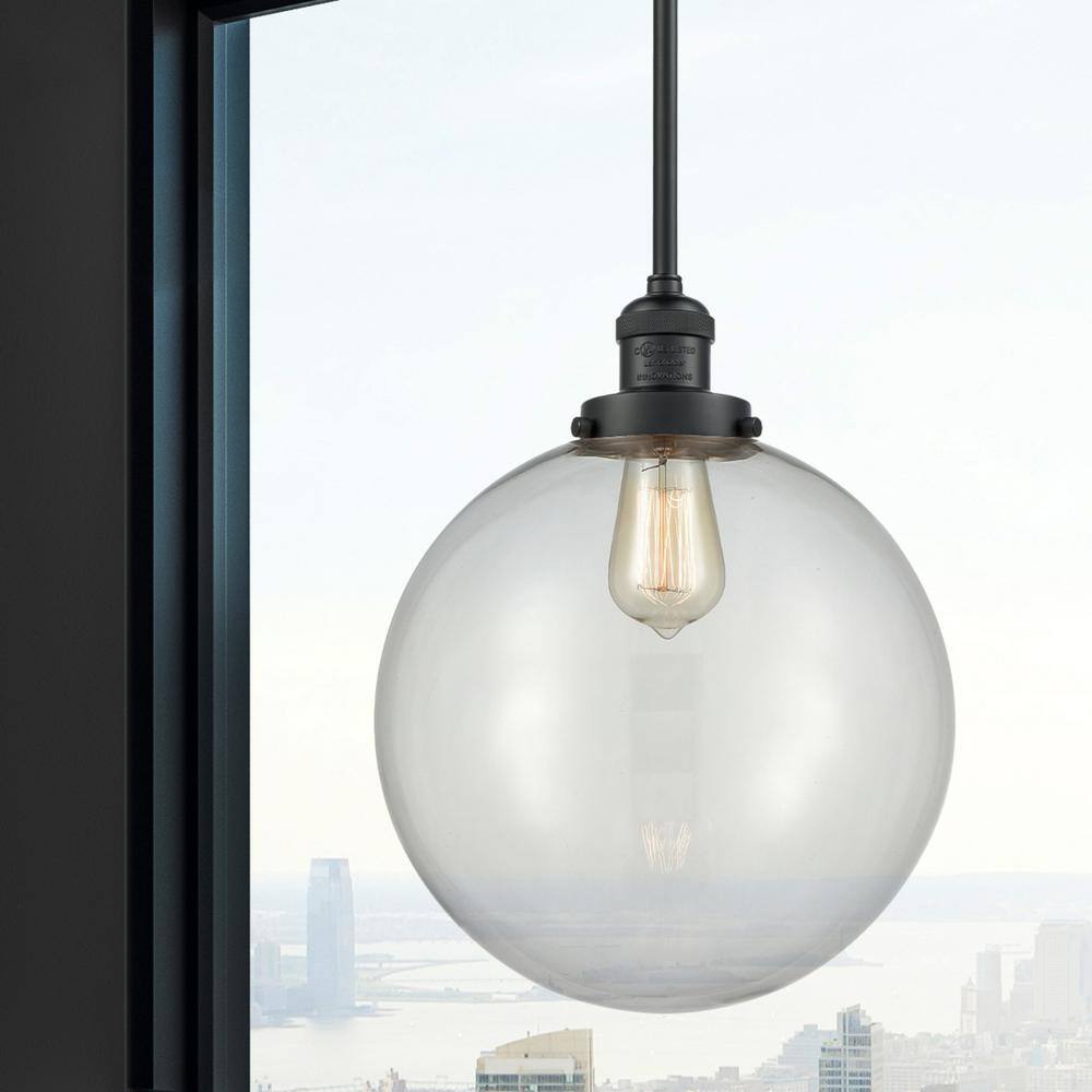 Mini Globe Matte Black LED Pendant Light - Indoor/Outdoor
