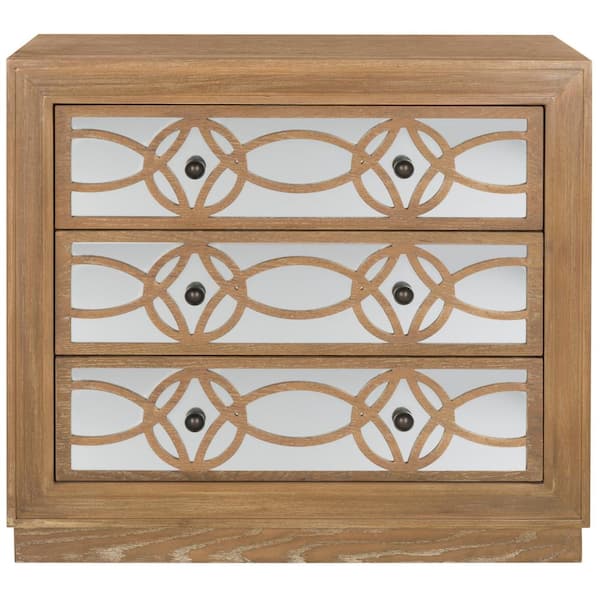 Catalina 3-Drawer Rustic Oak/Dark Bronze Chest