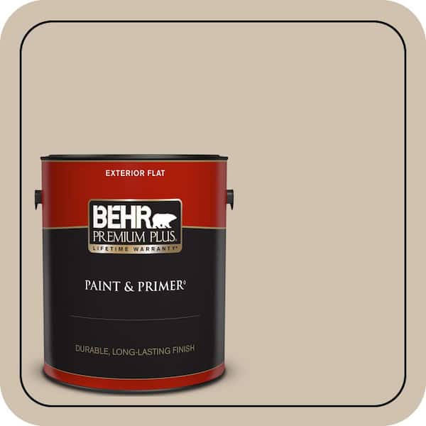 BEHR PREMIUM PLUS 1 gal. Home Decorators Collection #HDC-NT-13 Merino Wool Flat Exterior Paint & Primer