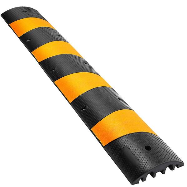VEVOR 72.8 in. x 12.2 in. x 2.2 in. Cable Organizer 2-Channel Speed Bump 22,046 lbs. Load Cable Protector Ramp, 1-Pack