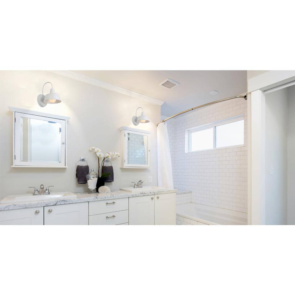 Mason White Steel 8-inch Indoor/Outdoor Wall Light