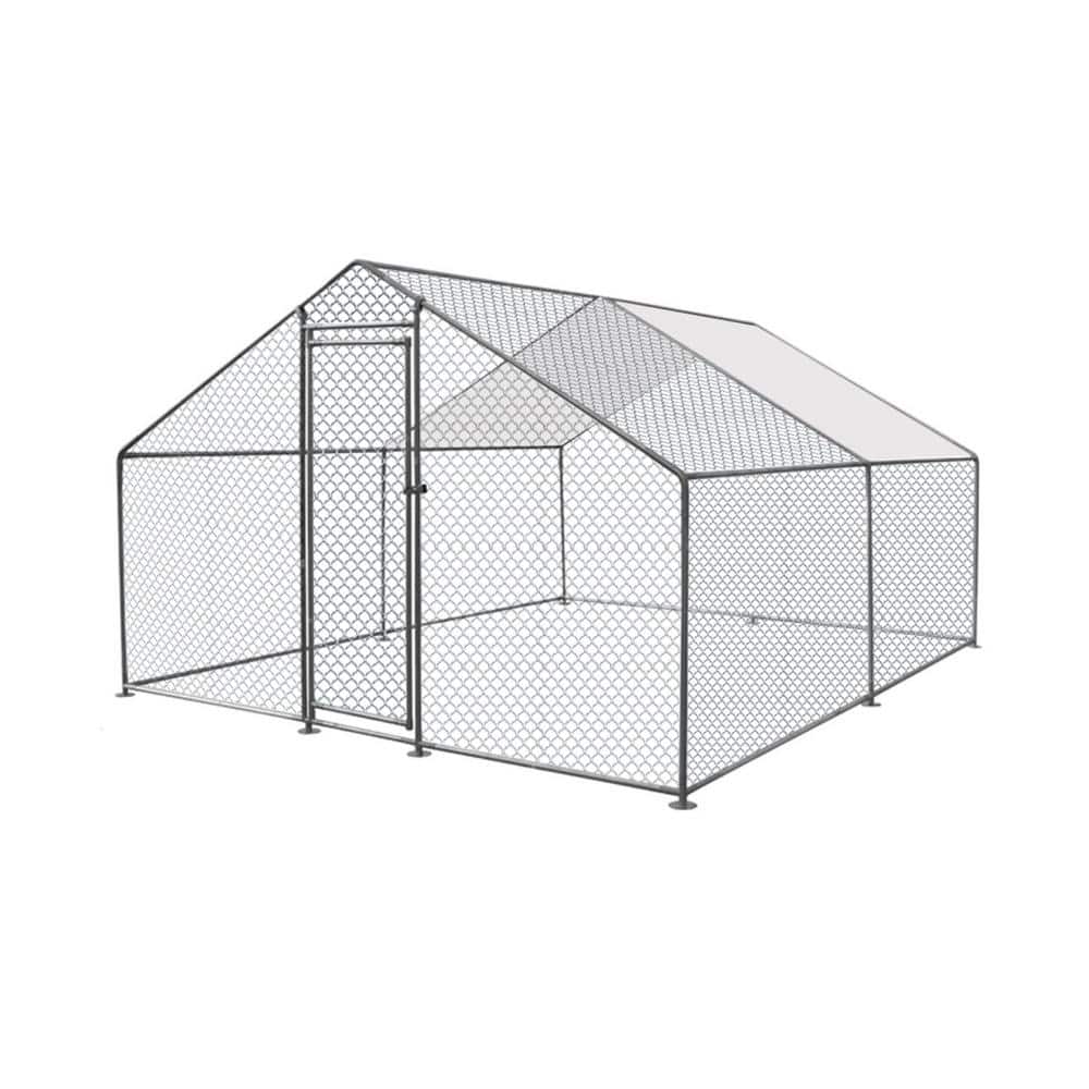13 ft. W x 10 ft. D x 6.4 ft. H Metal In-Ground Chicken Coop with 1 Door an