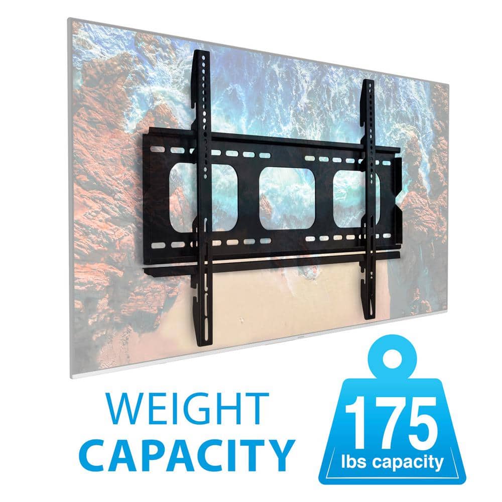 Black Steel Low-Profile TV Wall Mount for 32-60 inch Screens