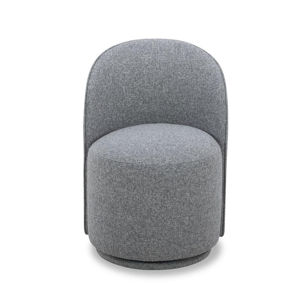 Correa Grey Fabric Swivel Dining Chair