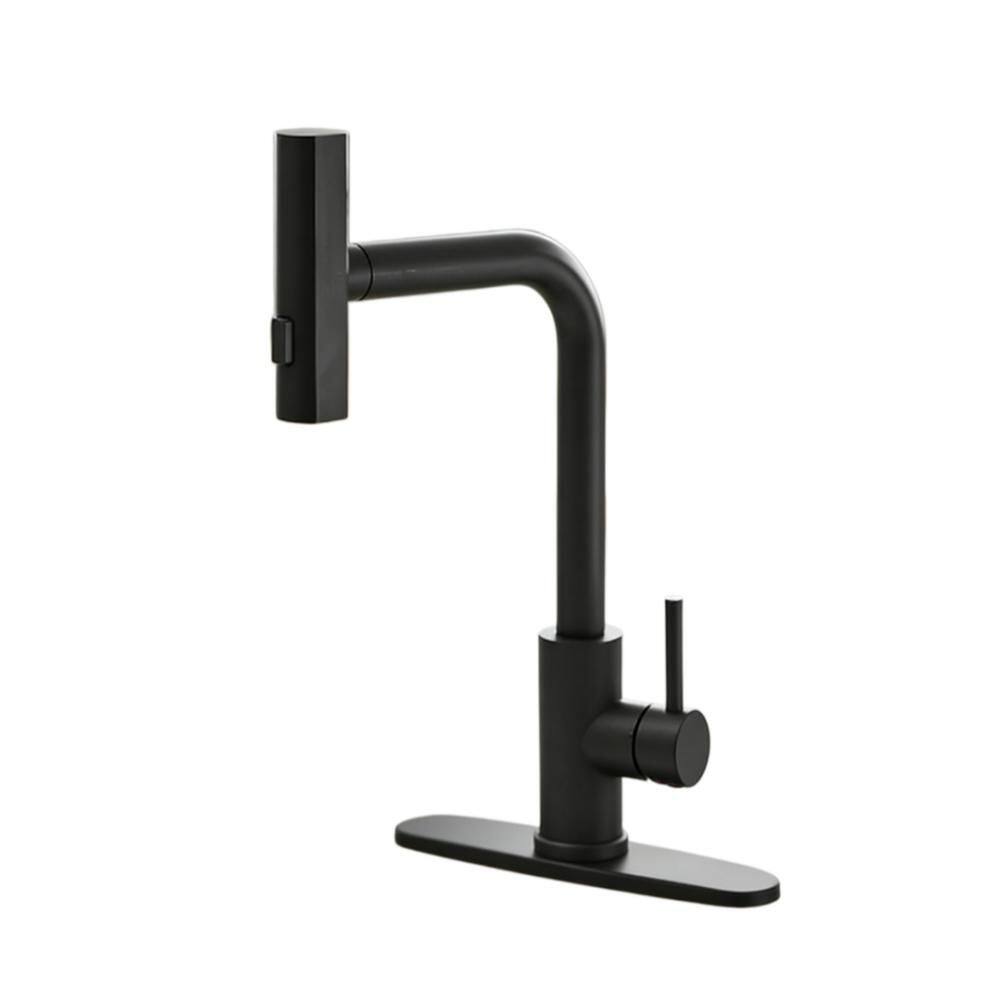 14 in. H x 10 in. W x 7.7 in. D Stainless Steel Kitchen Faucet with Pull Down Sprayer for Kitchen Sink, Black (1-Pack) price history on PriceWatchPro