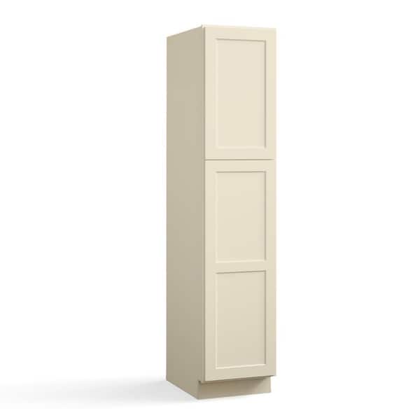 18 in. W x 24 in. D x 96 in. H in Antique White Plywood Ready to Assemble Floor Wall Pantry Kitchen Cabinet