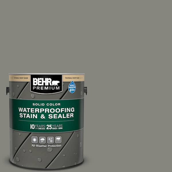 BEHR PREMIUM 1 gal. #SC-137 Drift Gray Solid Color Waterproofing Exterior Wood Stain and Sealer