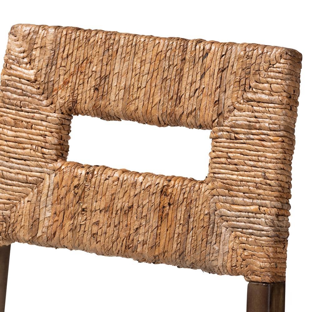 Bohemian Bliss Mahogany and Natural Rattan Low Side Chair