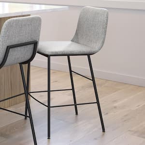 Outback 26 in. Grey, White Polyester / Black Metal Counter Stool