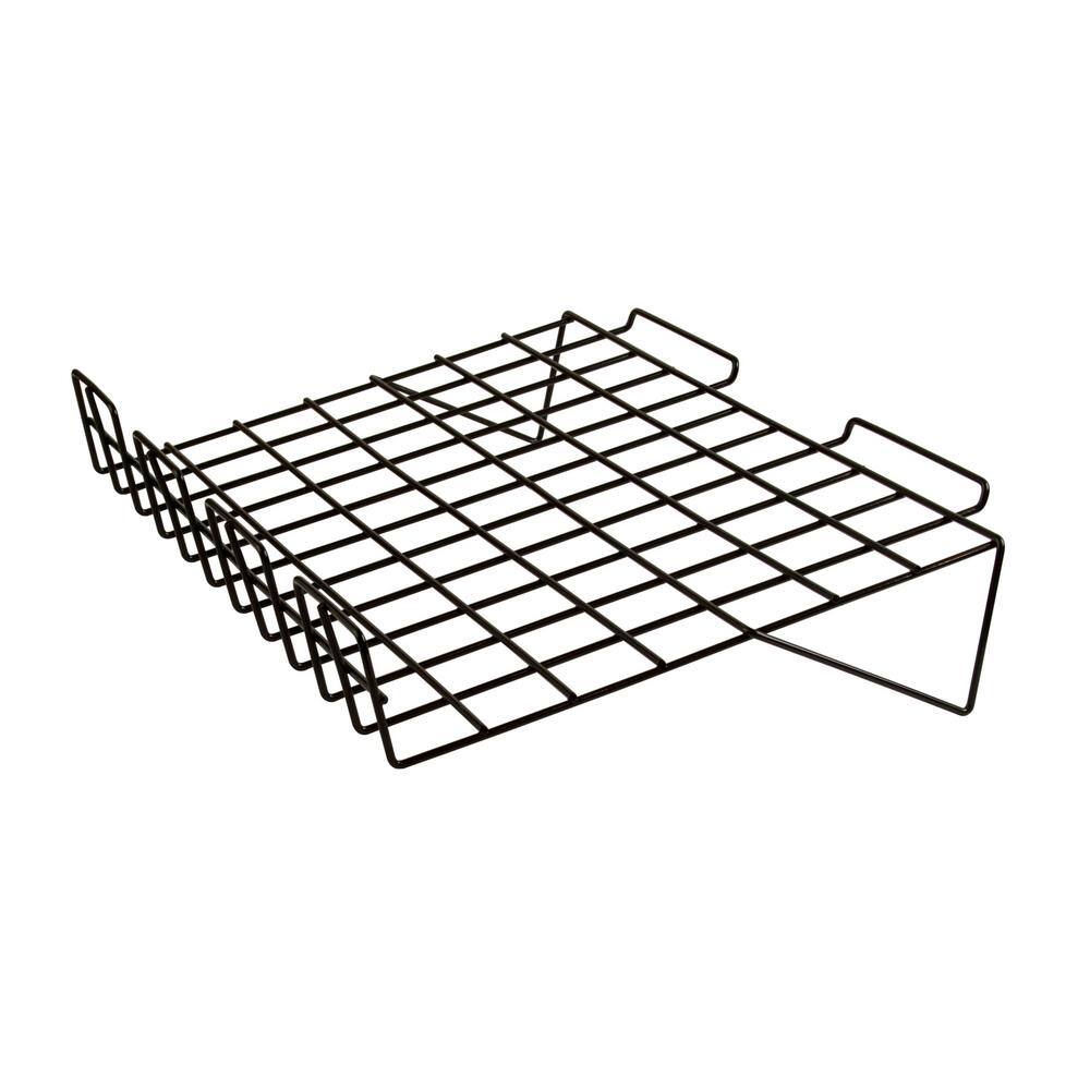 L x D Econoco Gridwall Shelf Sloping Black 22 x 1/2 x 14 