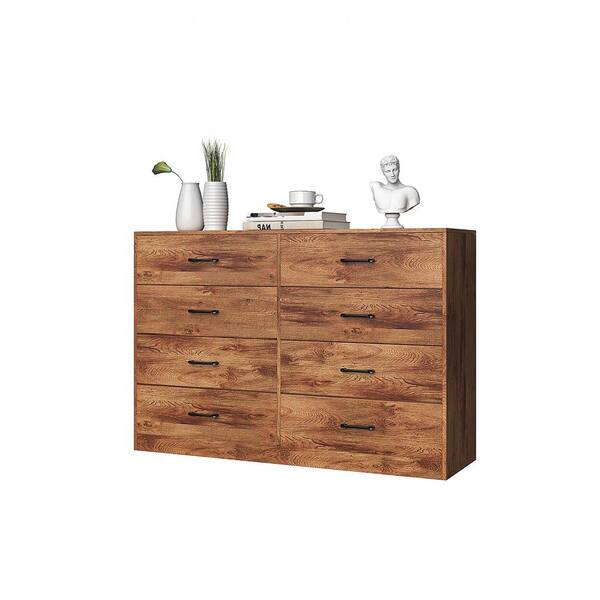 Karl home Natural 8-Drawer 52.75 in. Wide Chest of Drawers