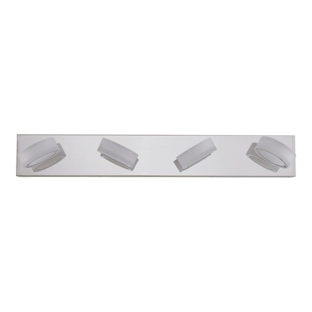 29 in. 4-Light Modern Chrome LED Vanity Light Bar with Acrylic Shades for Mirror, Shower, and Bathroom Decor price history on PriceWatchPro