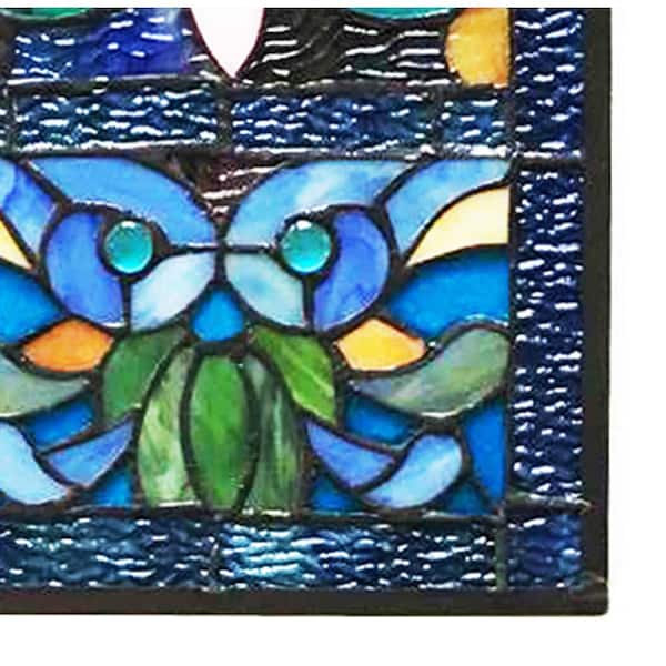 River Of Goods Victorian Stained Glass Fleur De Lis Window Panel The Home Depot River Of Goods Victorian Stained Glass Fleur De Lis Window Panel The Home Depot