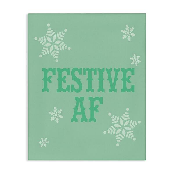 Stupell Industries Funny Festive AF Phrase byLil' Rue 1-Piece Unframed Graphic Print Typography Poster Art Print 40 in. x 30 in.