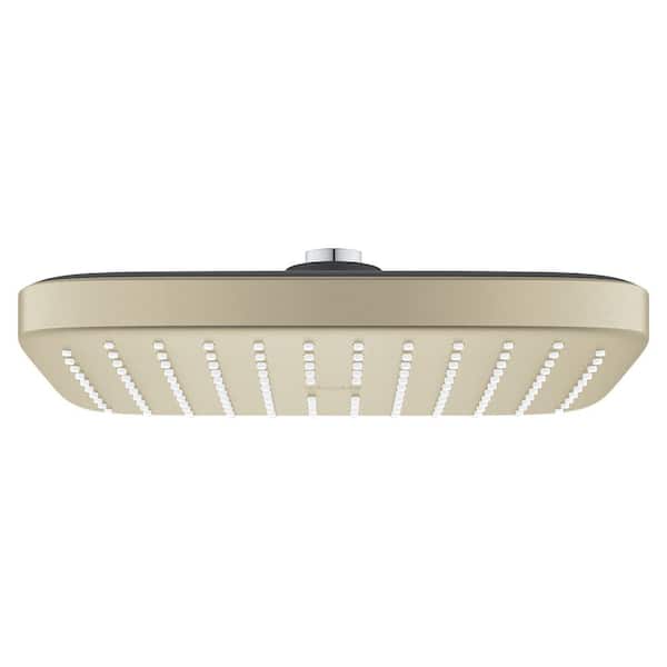 Tempesta 250 1-Spray Patterns with 1.75 GPM 10 in. H Cube Wall Mount Rain Fixed Shower Head in Brushed Nickel