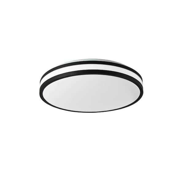 Lecoht 13 in. Flush Mount with Plastic Shade Integrated LED Ceiling Light 4000K with Microwave Sensor and Remote