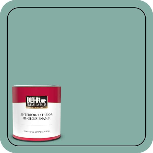 BEHR PREMIUM PLUS 1 qt. #M440-4 Summer Dragonfly Hi-Gloss Enamel Interior/Exterior Paint & Primer