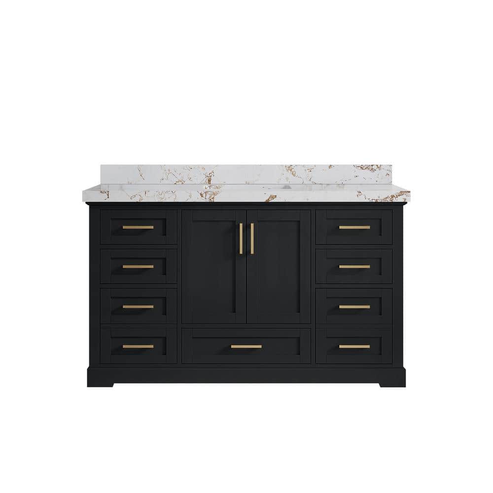Boston 60 in. Single Sink Freestanding Wrought Iron Bath Vanity with Viola Gold Qt. Top Unassembled price history on PriceWatchPro