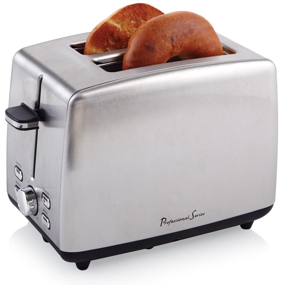 Stainless Steel 2-Slice Wide Slot Toaster with Crumb Tray
