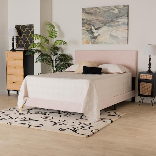 Baxton Studio Abberton Pink Queen Panel Bed 220 12852 HD The