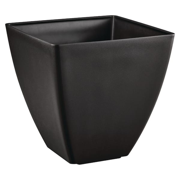 13 in. Tallulah Black Modern Recycled Materials Slate Square Planter (13 in. L x 13 in. W x 13 in. H)
