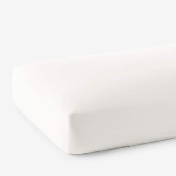 The Company Store Company Cotton Wrinkle-Free Sateen Creme Sateen King Fitted Sheet