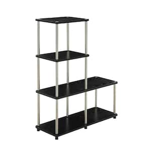 Designs2Go 41.75 in Black Particle Board 4-Shelf Etagere Bookcase with Metal Frame