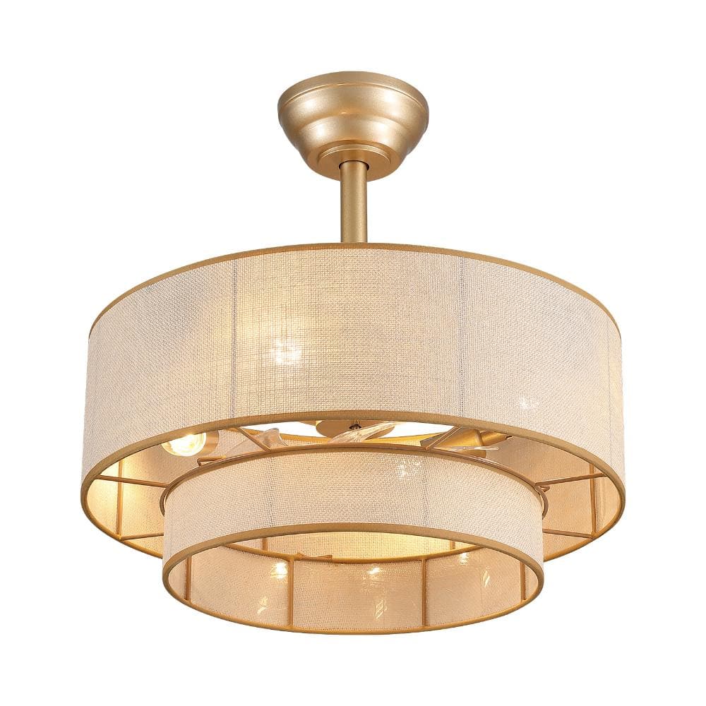 20 in Golden 2-Layer Woven Ceiling Fan Light with Timer and Forward/Reverseand Remote Control (Bulb Not Included) price history on PriceWatchPro