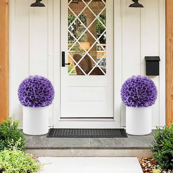 ANGELES HOME 2-Piece 11 in. Artificial Boxwood Topiary Ball Faux Decorative Ball, Indoor Outdoor