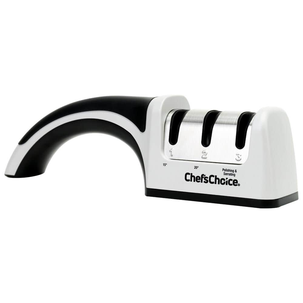 Chef'sChoice AngleSelect Model 4643 Professional Manual Knife Sharpener for Straight Edge and Serrated Knives, in Silver/Black (4643009)