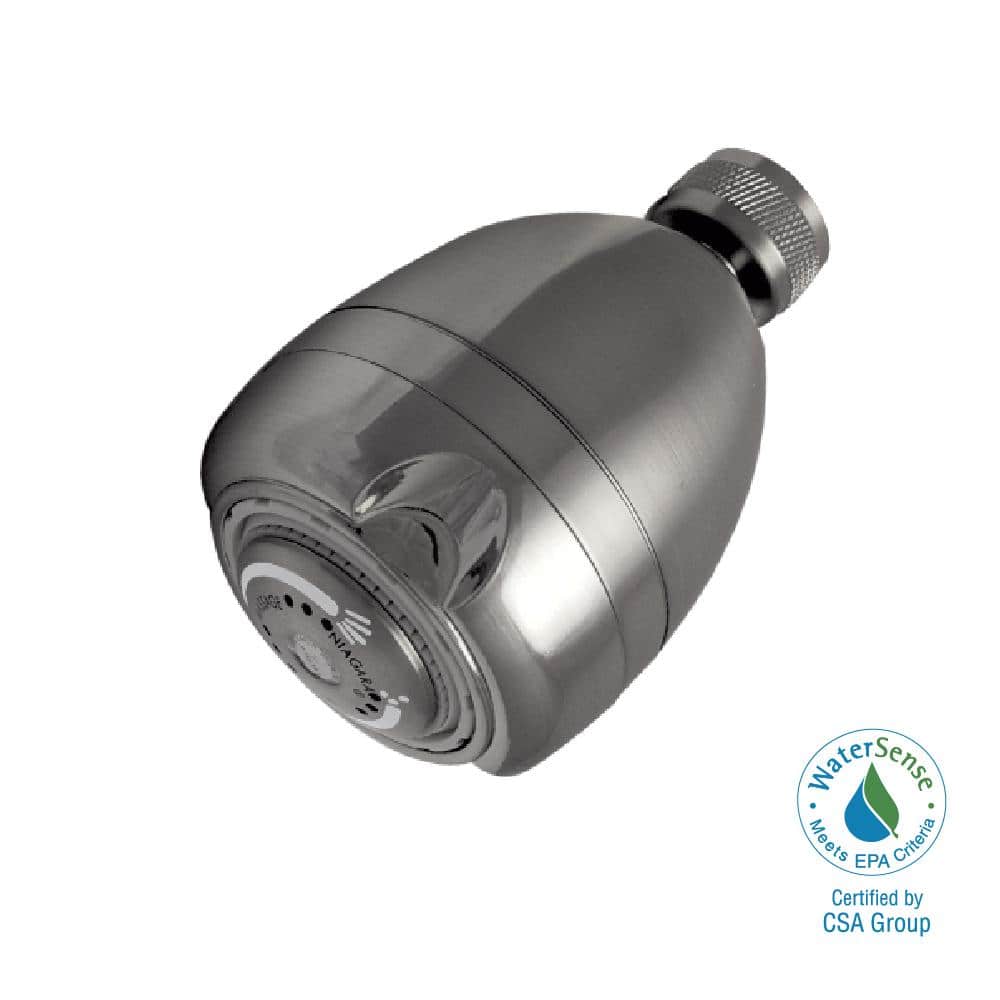 Brushed Nickel Small Wall Mounted 3-Spray Shower Head