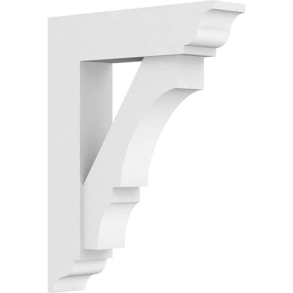 Ekena Millwork Standard Balboa 3 in. W x 18 in. H x 14 in. D Signature Urethane Polyurethane Bracket With Traditional Ends